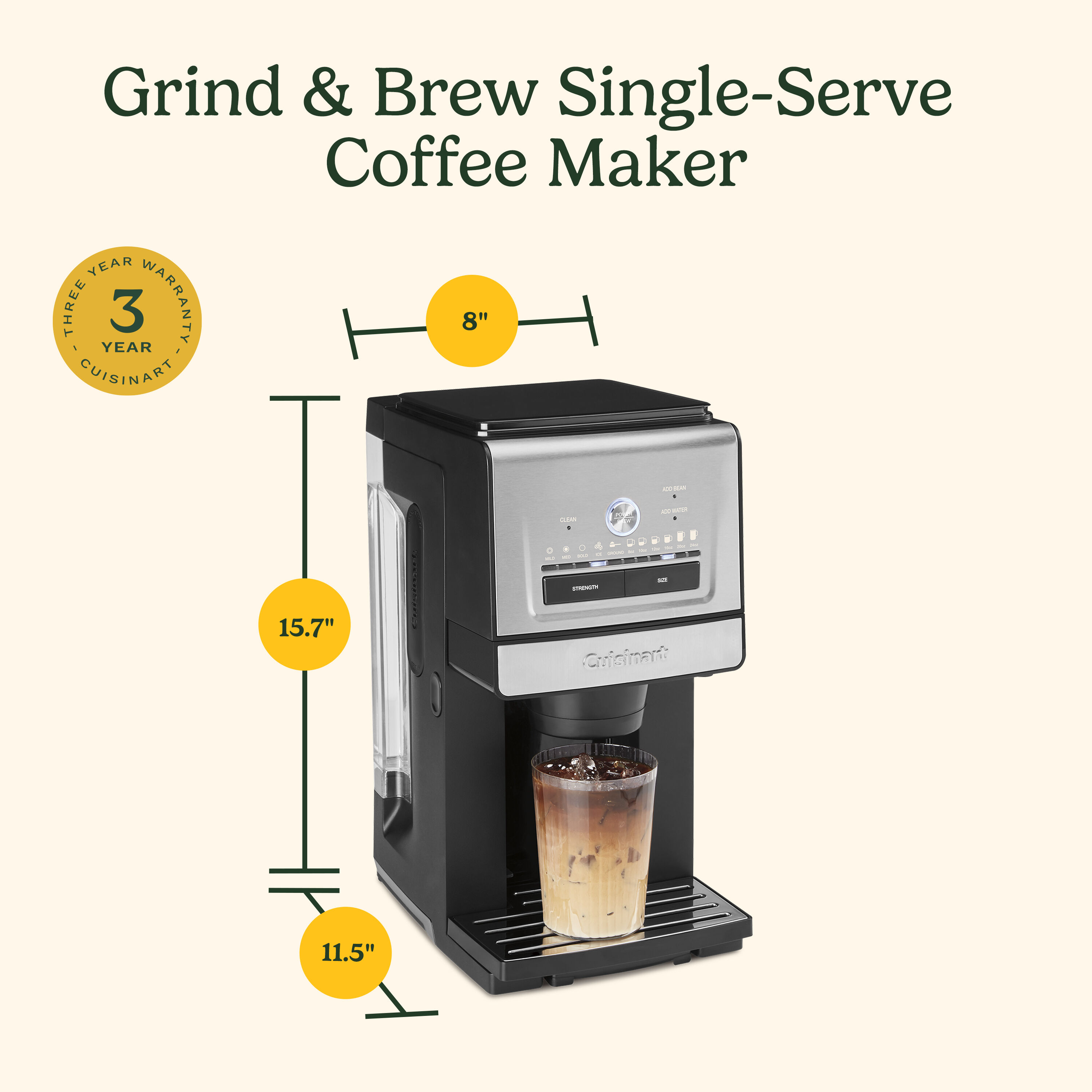 Grind & Brew Single Serve Coffee Maker (DGB-30) - Cuisinart Grind & Brew Single Serve Coffee Maker (DGB-30) - Cuisinart